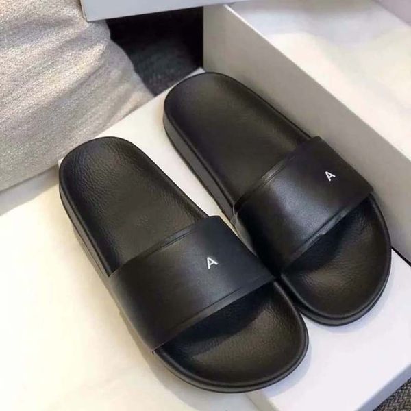 

2020 men women summer rubber sandals beach slide fashion scuffs slippers indoor shoes size eur 35-45 with box 13, Black