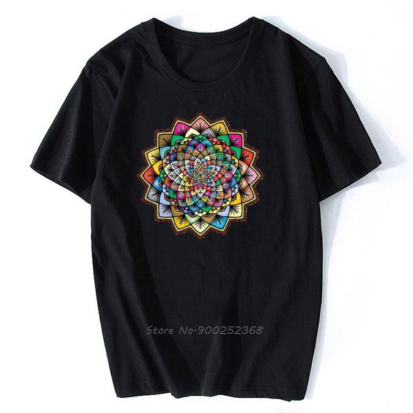 

prismatic floral mandala birthday gift men cotton hip hop harajuku streetwear hoodie designers t shirts sweatshirt