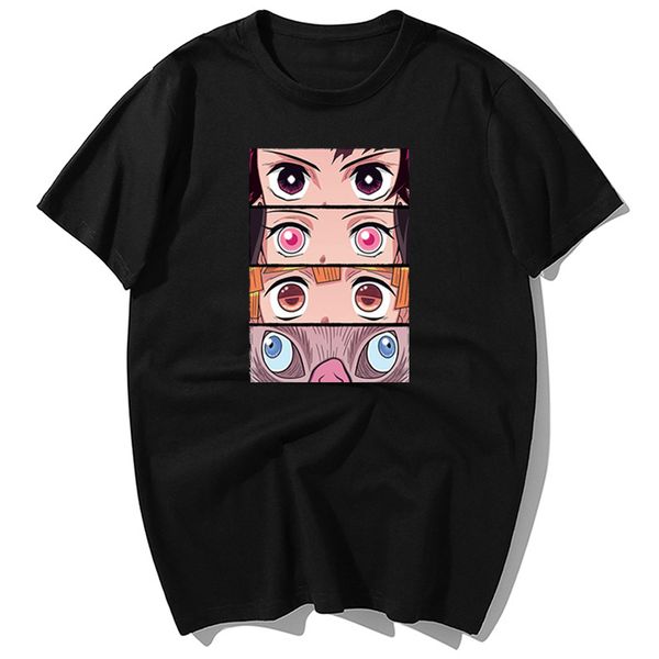 

japan anime demon slayer look into your eyes summer 's fashion causal shortsleeve harajuku streetwear hooded sweatshirt hoodie men t sh
