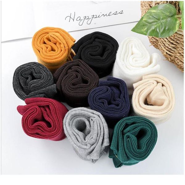 

1 pair women's socks japanese autumn and winter lady's cotton socks solid color retro forest boots lo bbylah, Black