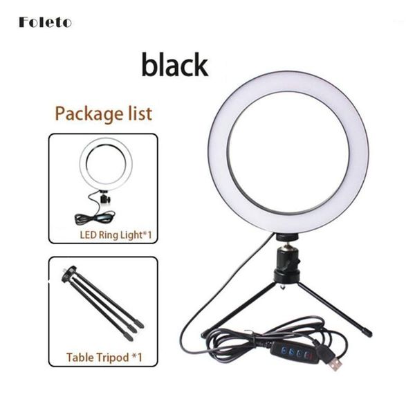 

foleto pgraphy 26cm 10" ring led light table selfie tripod 3500-5500k p studio phone live video makeup light for moblile1