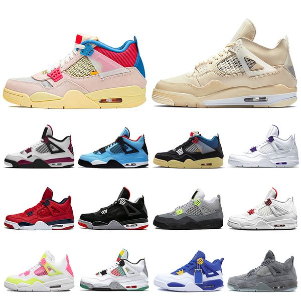 

2021 new arrival starfish 4 4s fire red guava ice mens jumpman basketball shoes fire red travis black cat womens trainers sneakers