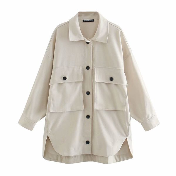 

2021 new womens button up down shirt jackets outerwear overshirt 3ltk, White