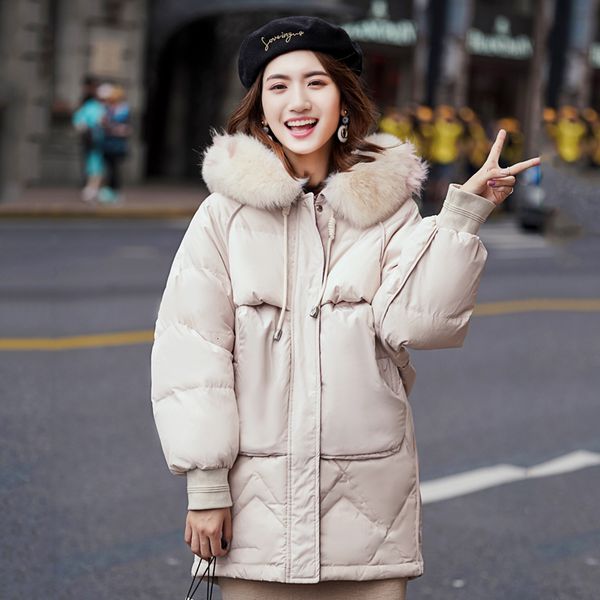 

2019 winter women jacket large 3xl female plus size parka hooded with fur collar autumn cotton warm padded coat