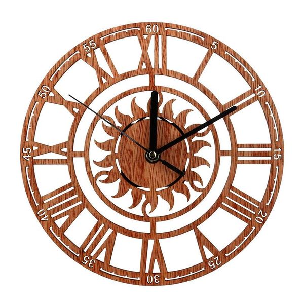 

practical vintage wooden wall clock shabby chic rustic kitchen home antique watches decor
