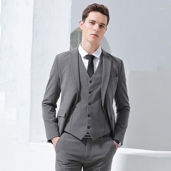 

han edition cultivate morality three-piece suit men business casual dress the groom's man suit men dress party1, White;black