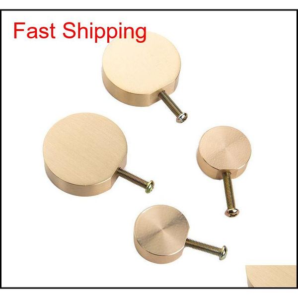 

brushed solid brass cabinet knob furniture dresser kitchen cupboard drawer knob pull handle cake shape round qylmxq packing2010