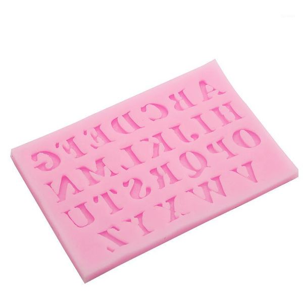 Ferramentas de bolo por atacado- venda 26 letras inglês forma fondant 3d silicone molde de açúcar craft bakeware