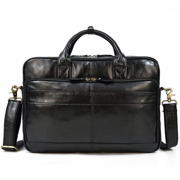 

briefcases genuine leather men briefcase lapcasual business tote bags shoulder crossbody bag male cow handbags large travel bag1