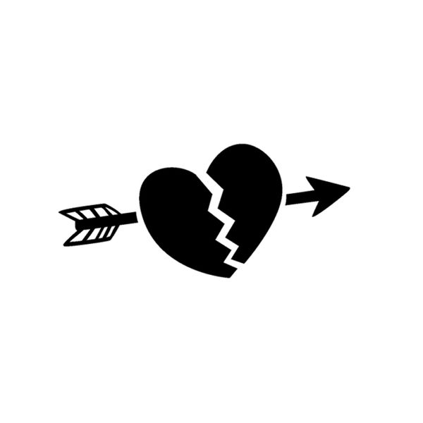 

16.9*7.8cm interesting archery heart shape car sticker vinyl accessories silhouette motorcycle decals c16-1721