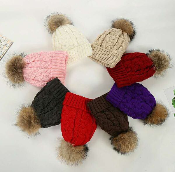 

foreign trade knitted hats winter fashion and warmth ladies outdoor ear protection simulation wool ball cap wholesale, Blue;gray