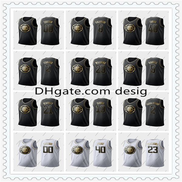

men custom clippers la gallinari 2 leonard 23 williams 13 george black golden basketball jerseys kawhi paul lou edition jersey