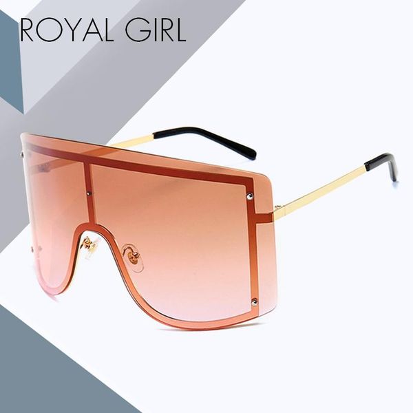 

sunglasses royal girl women frameless one piece lens oversize summer windproof goggles huge men red yellow orange uv400 ss951, White;black