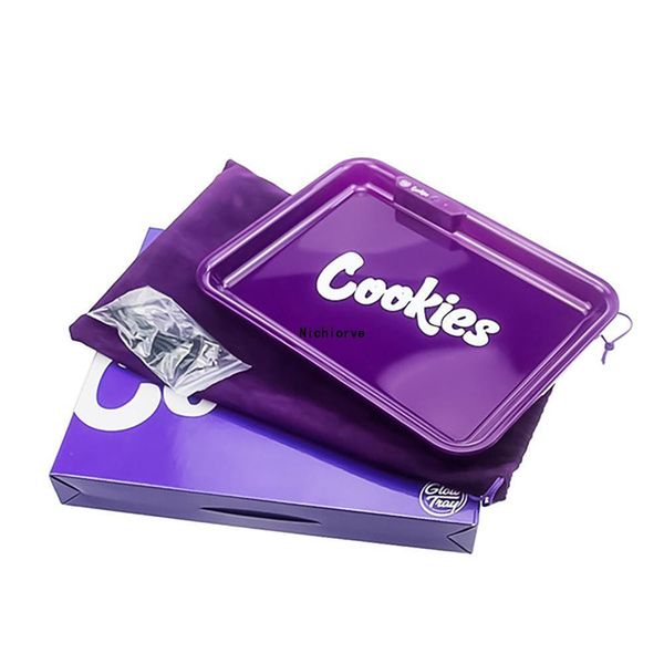 

Colorful LED Glow Tray Runtz LED Light Up Rechargeable Rolling Tray Backwoods Cigarette Tray For Dry Herb Storage Packaging FY2344