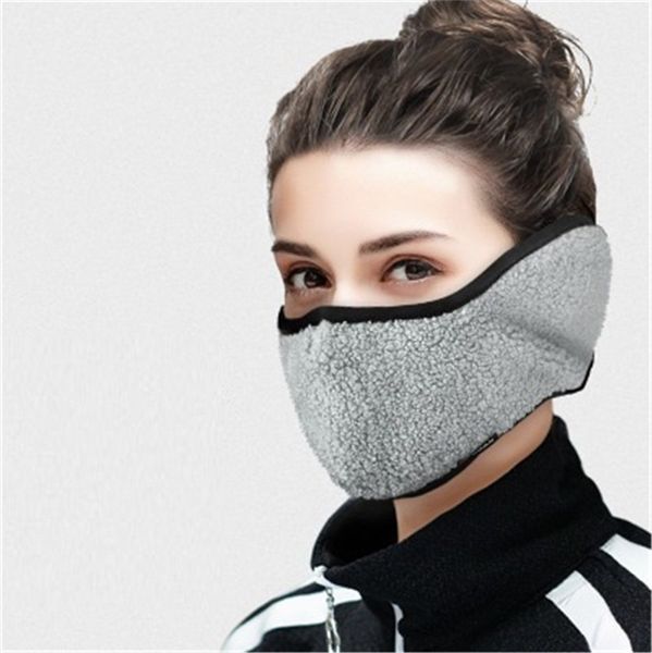 

мужские зимние теплая маска для лица взрослых берберского руно маски пыленепроницаемых маски многоразовой мода face велоспорта защита слух р, Black;white