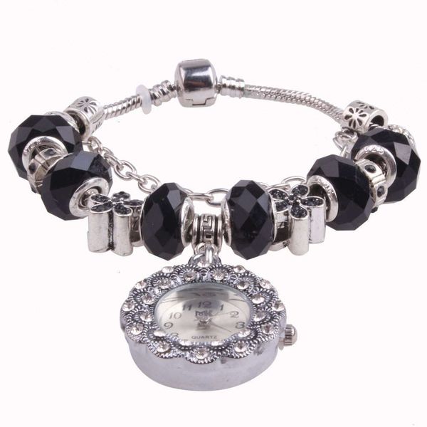 

fashion crystal watch women's watch petal glass beaded bracelet watch casual fashion table6zxc, Slivery;brown