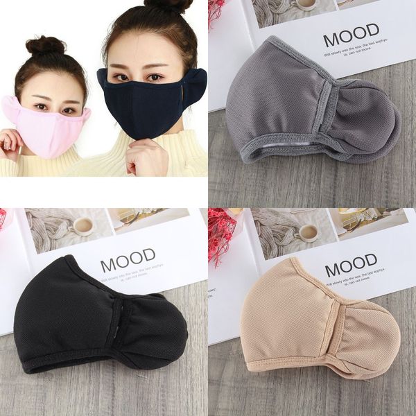 

two in one face mask pure color men women fashion earmuff dustproof keep warm mouth mask winter new arrival 4 68jt j2