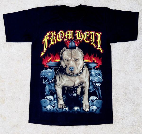 

from hell pit bull dog in skull pit black size medium or largecool casual pride men fashion sport hooded sweatshirt hoodie t shirt