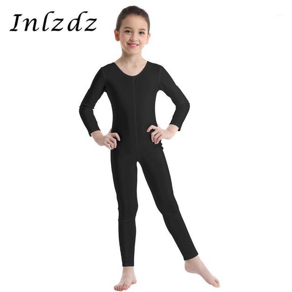 

kids girls gymnastics leotard ballet leotard costume long sleeves ballet dance stage performance jumpsuit unitard dancewear1, Black;red