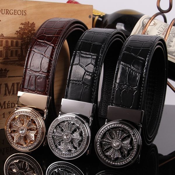 

f1wxo tiktok men's automaticleather fashion rotatingfirst beltfashion cowhide for men tiktok men's automaticleather belt layer rot, Black;brown