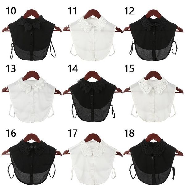 

vintage fake collar shirt detachable collars solid shirt lapel blouse men women black white shirt clothes acc qylqpe, Blue;red