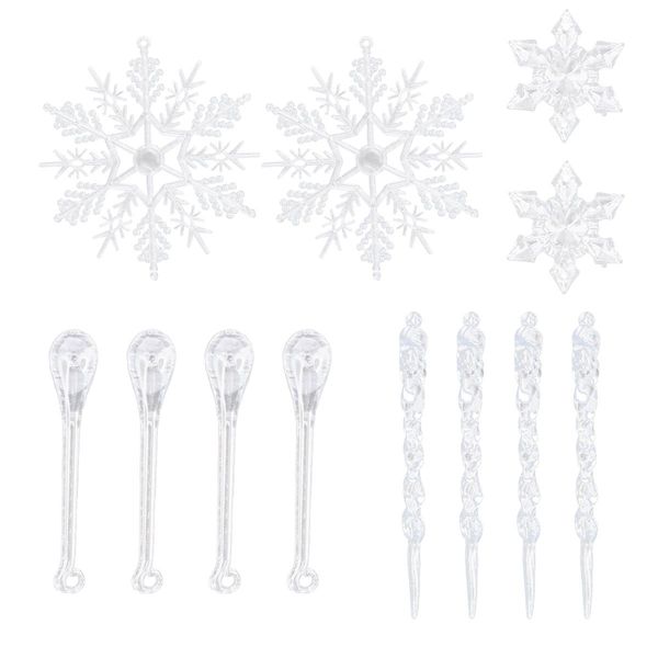 

48pcs christmas transparent colourful glitter snowflakes pendant exquisite chic christmas party props for party christmas wmtmui xhhair