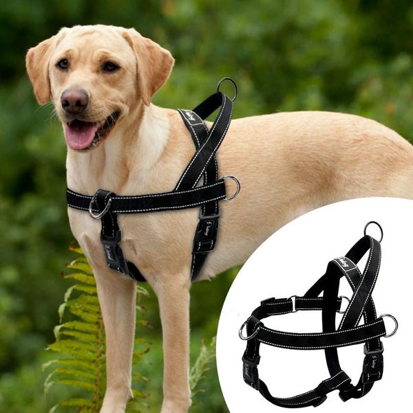 

nylon reflective no pull large dog harness quick fit pet harnesses vest adjustable for large dogs golden retriever safe wmtuxb