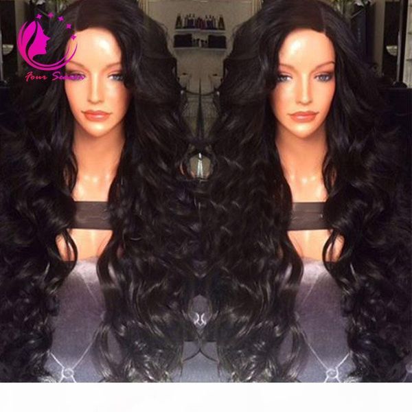 

natural hairline brazilian glueless full lace wigs human hair front lace wigs wavy natural color with baby hair, Black;brown