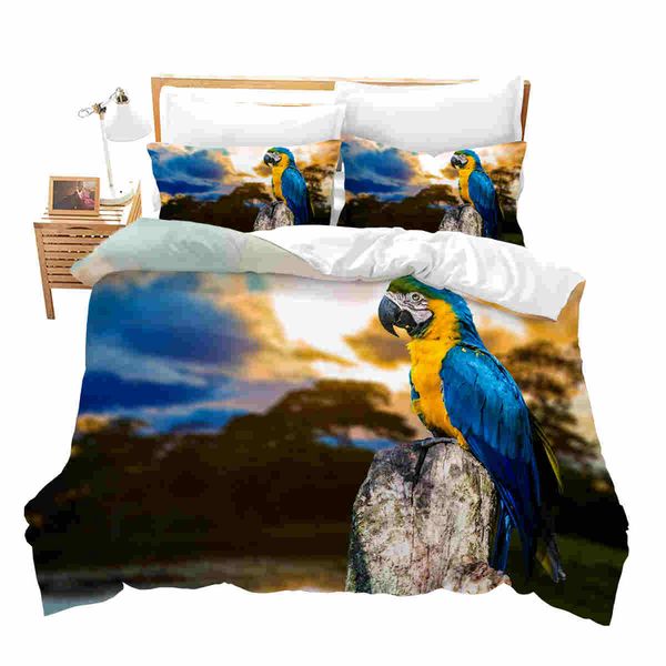 

красочный попугай печати пододеяльник твин полный queen king super king size bird пододеяльник одеяло обложка наволочки