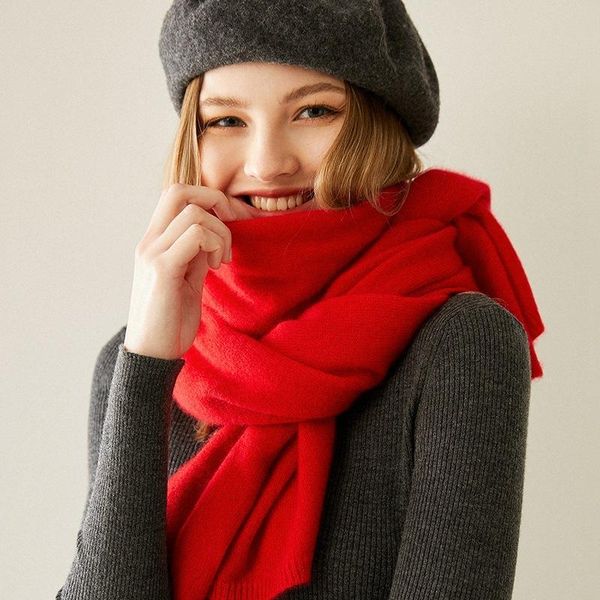 

scarves women 100% cashmere scarf fashion super warm soft ladies knitted neck solid fashionable, Blue;gray