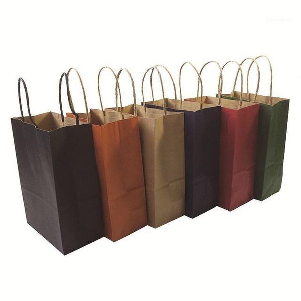 

gift wrap 40pcs fashionable kraft paper bag with handle/shopping bags/christmas brown packing bag/excellent quality 21x15x8cm1