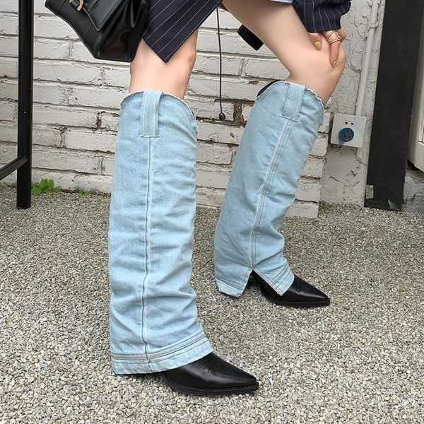 

new fashion knee-high boots for women autumn winter genuine leather shoes woman platforms black beige dress long boots size 40