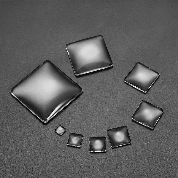 

5-50pcs/lot 6 - 40mm clear square cabochons transparent flat back glass cabochon cameo settings for diy jewelry making supplies q bbyfyf, Black
