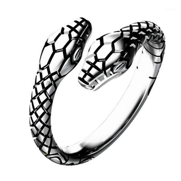 

cluster rings creative double headed snake female retro ring silver color ladies open jewelry gifts for women1, Golden;silver