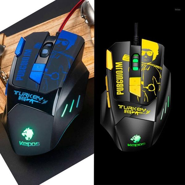 

kcpds gaming mouse ergonomic wired mouse 8-key led 4800 dpi optical programmable usb computer macro wired gaming wit1