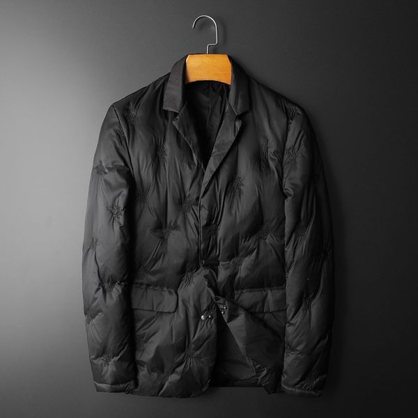 

men's winter down jacket coat men's black khaki down jacket hoodless fashion warm duck down coat size m-5xl
