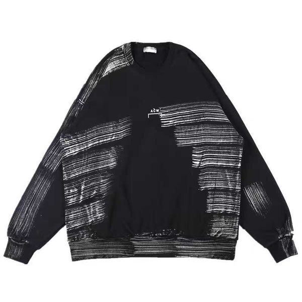 

hoodies used sweater 2020 autumn winter new tide brand paint heavy industrial style men's and women's couple pure cotton plush bot, Black