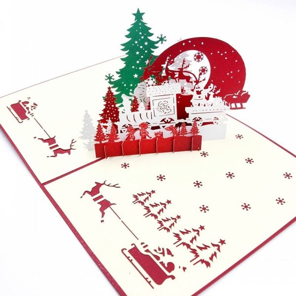

pop greeting up holiday 3d cards deer jesus reindeer christmas thanksgiving vintage folding thank you card