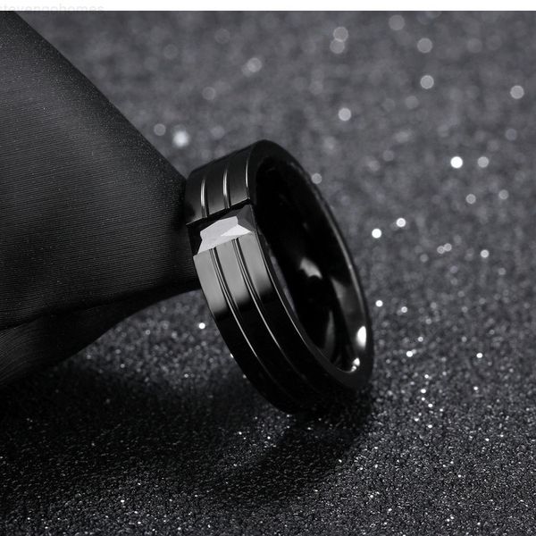 

color fashion simple men's gemstone rings stainless black steel ring jewelry gift for men can mix order 563, Golden;silver