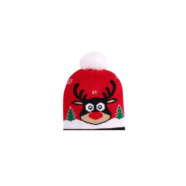 

christmas knitted woolen yarn warm decoration children's autumn and winter hat knitted hat baby's cute newborn woo qylakh, Yellow