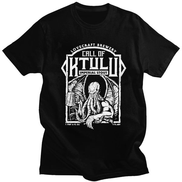 

sport funny call of cthulhu t shirt ocs beer t-shirt men summer clothes monster tees black vintage cotton streetwear tshirt