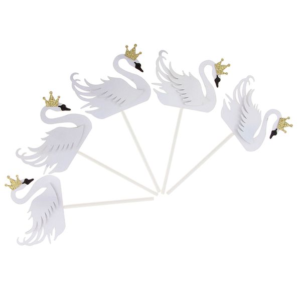 

5x white swan cake picks wedding cake er wedding anniversary cake décor