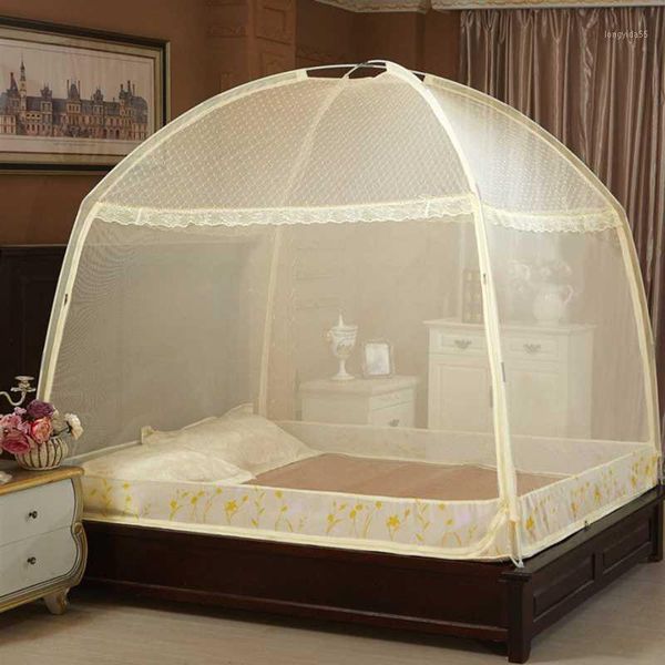 

three-door household mosquito net for double single bed yurt bed nettings canopy encryption mosquito netting tent large space1
