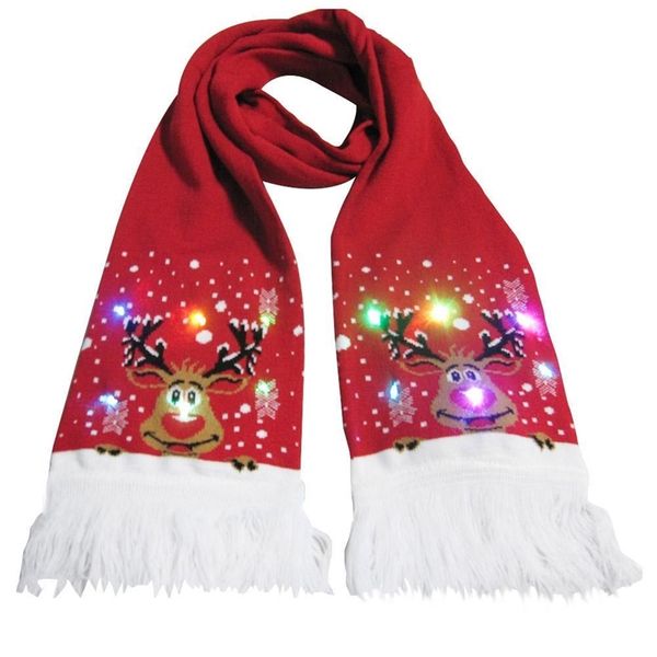

christmas scarf glowing knitted scarf for men and women warming tassels decoration ball party birthday holiday gifts scarf women y200104, Blue;gray