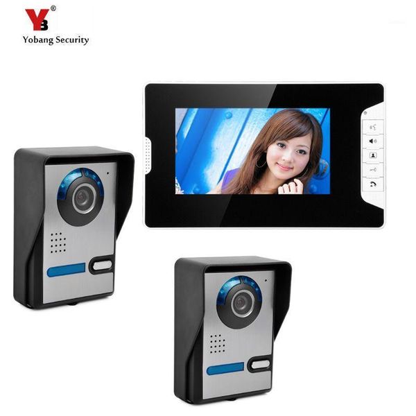 

video door phones yobang security 7'' tft lcd wired phone visual intercom speakerphone system with waterproof 2 outdoor1