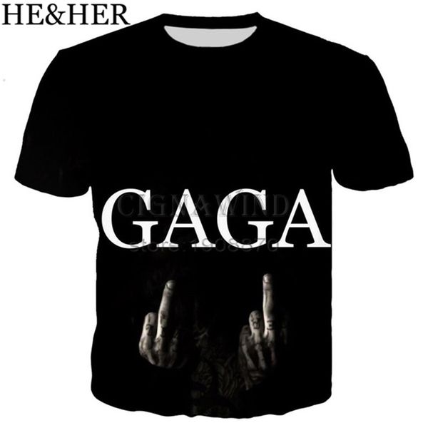 

new popular star lady gaga cool style 3d print shirts anime plus size graphic men clothing