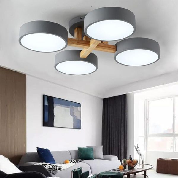 

wall lamp nordic wood led ceiling lights modern colorful bedroom lamps round thin plafondlamp lighting lamparas de techo