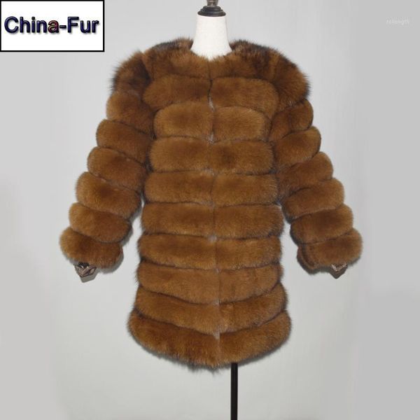 

2020 natural real fur coat long sleeves fashion 100% real fur jacket winter overcoat long coat1, Black