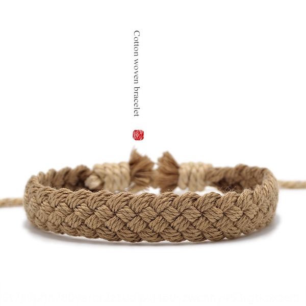 

taoxin cotton woven men's and women's sailor's hand woven rope bracelet simple knitting rope bracelet mj33s, Golden;silver