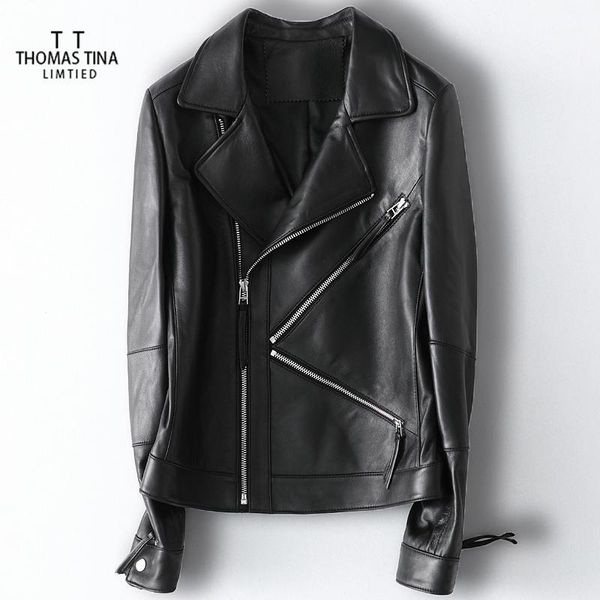 

tina 2020 spring new arrival genuine real leather jackets causal slim style natural sheepskin short women coats factory1, Black